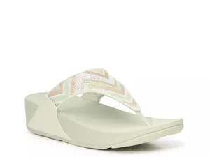 Сандалии FitFlop Lulu на танкетке с пайетками, мятно-зеленого цвета