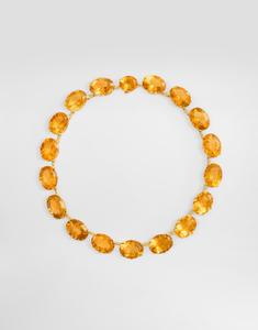 DOLCE & GABBANA Колье Anna из желтого золота 18 карат с цитринами и бриллиантами