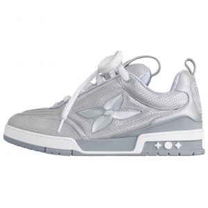 Louis Vuitton Мужские низкие скейтбордистские кроссовки Skate, серебристые