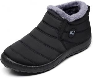 Эффектные зимние сапоги для женщин, зимние ботильоны, теплые, с меховой подкладкой, ботильоны, водонепроницаемые, удобные, для активного отдыха, обувь без шнурков, зимняя обувь Stunner, Schwarz