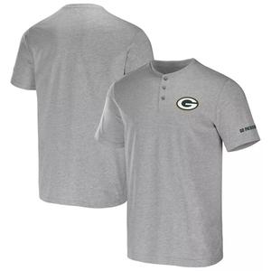Мужская футболка Henley из коллекции NFL x Darius Rucker от Fanatics Heather Grey Green Bay Packers
