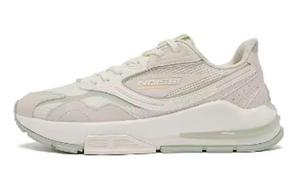 Вертикальные и горизонтальные амортизирующие износостойкие противоскользящие низкие кеды женские серо-зеленые QIAODAN