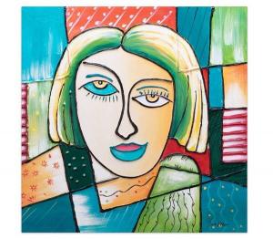 Акриловая картина ручной работы KUNSTLOFT Des Künstlers Muse, многоцветный