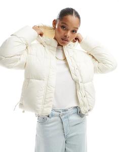 Хлопок На маме пуховик цвета кокосового молока Cotton:On