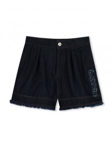 Lanvin Enfant шорты с вышитым логотипом, синий