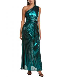 Milly Estelle плиссированное макси-платье, зеленый