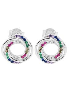 Adeliás Женские серьги - серьги-гвоздики из серебра 925 пробы с кубическим цирконием в серебряной оправе