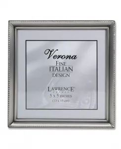 Антикварная оловянная рамка для картины с бисерным узором по краю — 5 x 5 дюймов Lawrence Frames, silver