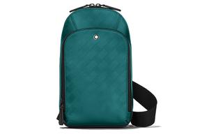 MONTBLANC Кожаная наплечная сумка через плечо мужская бирюзово-синяя