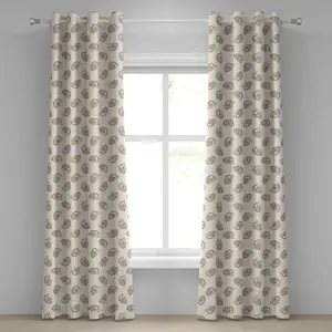 Вафельная штора на люверсах ABAKUHAUS, изображение вкусного завтрака с изображением сливочного сладкого десерта, декоративная двухпанельная штора, 280 см x 260 см, бежево-кремовый цвет Abakuhaus