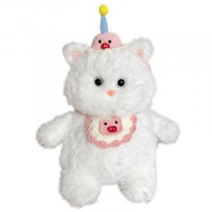 Мягкий и милый плюшевый котенок Meowth Cub, пухленькая кошачья игрушка, высота 37см Click, белый