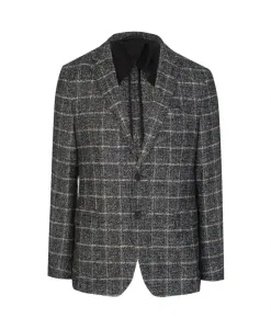 Шерстяной пиджак серого цвета Hugo, серый