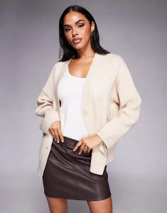 Кардиган Princess Polly Burke кремового цвета с объемными карманами
