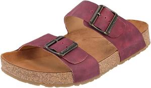 HAFLINGER Andrea Elegant кожаные сандалии с резиновой подошвой и корковой латексной стелькой Unisex, Burdeos