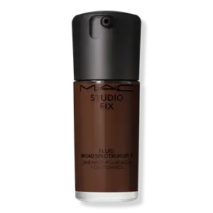 Тональный крем Studio Fix Fluid SPF15 с матирующим эффектом и контролем жирности кожи на 24 часа. MAC, NW57 (rich mahogany with red undertones for deep dark skin)