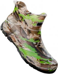 Мужские камуфляжные короткие резиновые ботинки для лодок и рыбалки, водонепроницаемые, легкие, дышащие, с широкой противоскользящей подошвой Geerta, зеленый