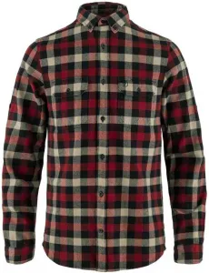 Fjällräven Мужская фланелевая рубашка Fjallraven Skog Slim с длинным рукавом, Dark Navy-Red