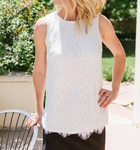 Майка с кружевом Eyelash в оттенке Off White APRICOT