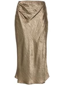 Acne Studios атласная юбка миди с запахом, зеленый