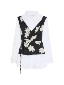 Многослойная рубашка с цветочным принтом DRIES VAN NOTEN, белый