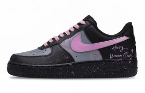 Nike Кроссовки Air Force 1 Heartbeat Email с низким верхом, устойчивые к истиранию, для скейтбординга, унисекс, черно-розовые