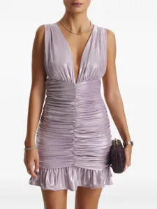 Платье мини AFRODITA с оборками Cuanna, фиолетовый