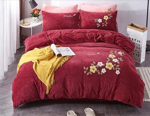RomildaYuan Флисовый комплект постельного белья из утолщенного велюра однотонный