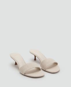 Женские сандалии на низком каблуке MANGO, Beige