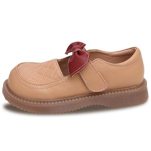 Детские кожаные туфли с низким верхом, амортизирующие, устойчивые к истиранию, противоскользящие, детские Budding, розовый