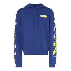 Толстовка mens ss19 spilt logo slim hoody blue Off-White, синий