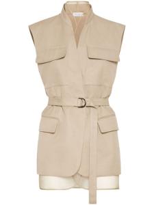 Brunello Cucinelli жилет с декором Monili, нейтральный