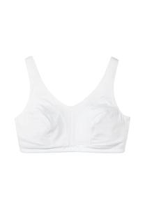Бюстгальтер со слегка прозрачными вставками из сетки. Sheego, белый