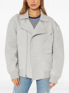 Бомбер на молнии Norma Kamali, серый