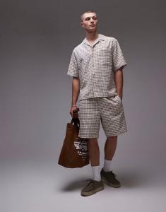 Клетчатые шорты Topman в камне