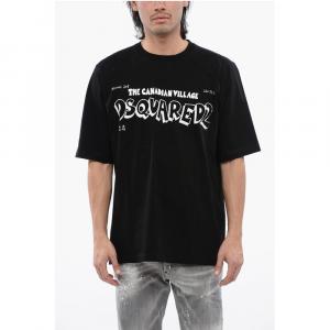 Футболка Skater Fit с контрастным принтом Dsquared2, Black