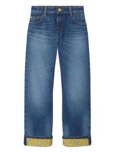 Versace Kids джинсы с вышивкой Barocco, синий