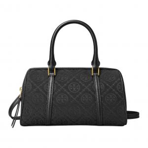 TORY BURCH Монограмма Ткань с Кожаной Коровой Наплечная Сумка Кроссбоди Мини Рюкзак Унисекс Черный