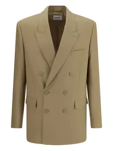 Двубортный пиджак Saint Laurent, бежевый