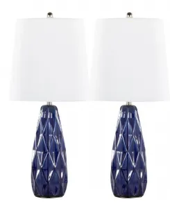 Комплект из 2 современных керамических светильников Hex 51 см Lumisource, белый/синий