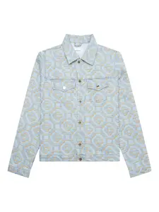 Джинсовая куртка с монограммой и жаккардом CASABLANCA, синий