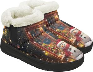 Женские зимние ботинки для снега, теплые, с утеплителем, уютные, противоскользящие, с утолщенной подошвой для прогулок на снегу на улице Gdxynsmny, Christmas Snowman