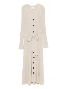 Платье макси в рубчик на пуговицах Eric Bompard, нейтральный