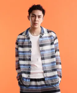 Рубашка с длинными рукавами из сетчатой ткани с узором