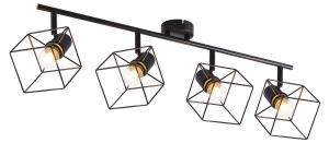 Потолочный светильник Nettlife Fürth 4-flammig, черный - 70 х 17 см