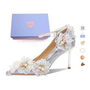 Xingdiman Серебряные туфли на шпильке для женщин с узким каблуком [подарочный набор] (с подарком), цвет Silver[Gift Box Set](Gift Included)