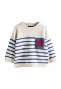 Джемпер с круглым вырезом и характерным рисунком, стандартного кроя. Next, Ecru Navy Blue Crab
