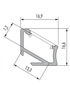 LED Line Угловой алюминиевый профиль для светодиодов PD-C, 1 метр, серебристый