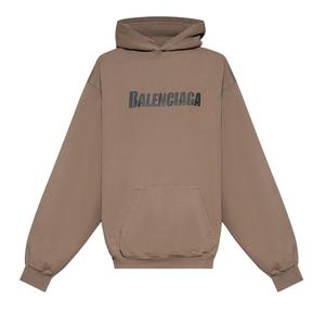 Balenciaga худи свободного кроя, темно-серо-коричневый/черный