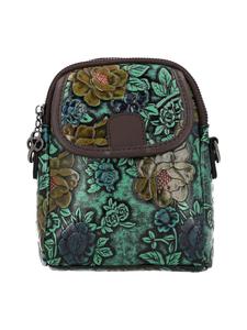 Usha FESTIVAL Женская сумка-портфель зеленого цвета с разноцветными элементами