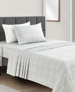 Комплект постельного белья из микрофибры с принтом, 3 предмета, размер Twin (односпальный), легко моющийся Macy's, серый